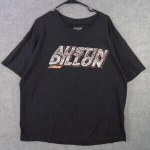 Austin Dillon Shirt Mens 3XL Black NASCAR Racing RCR Graphic Tee Cotton Crewneck